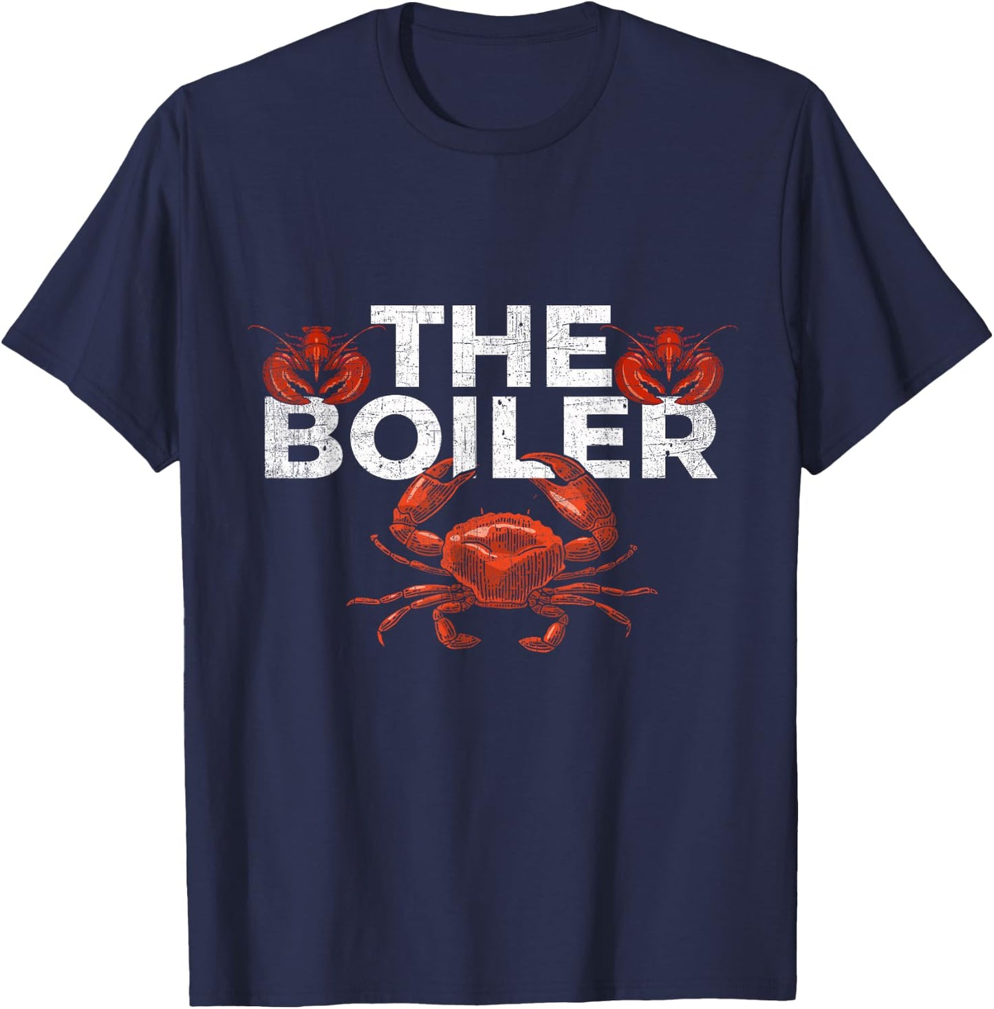 The Boiler - Funny Crab & Lobster Boil Chef T-Shirt - T-Shirt | Navy