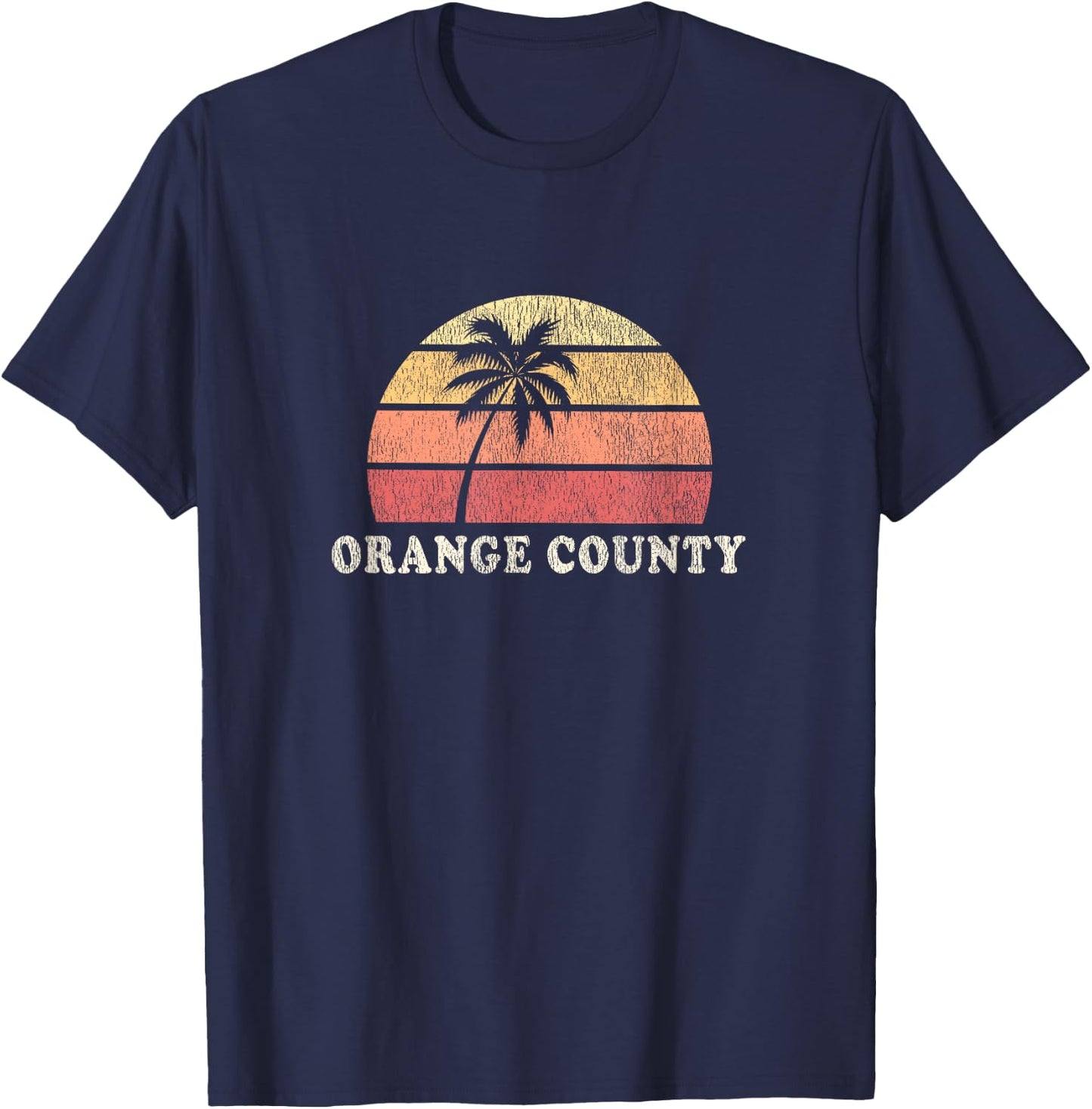 Orange County CA Vintage 70s Retro Throwback Design T-Shirt - T-Shirt | Navy
