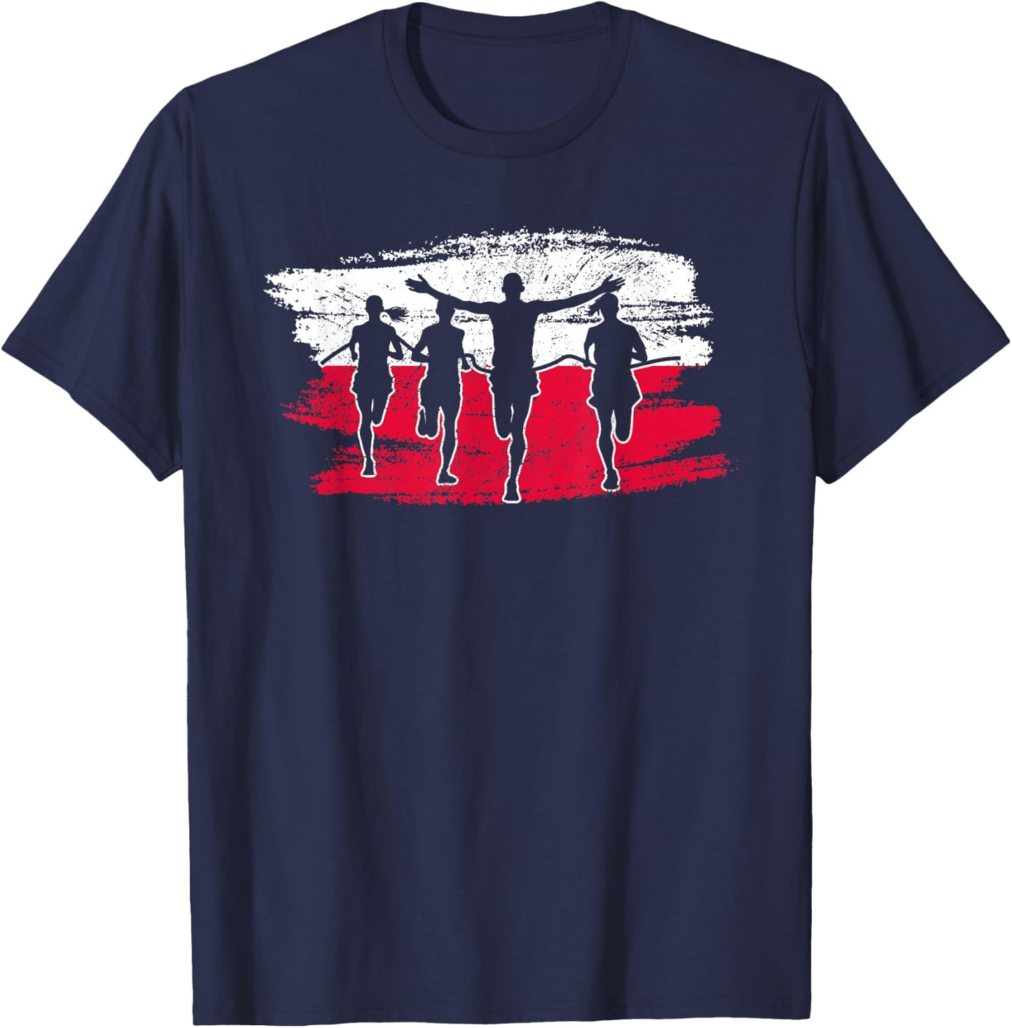 Running Marathon Runners Poland Polish Polska T-Shirt - T-Shirt | Navy