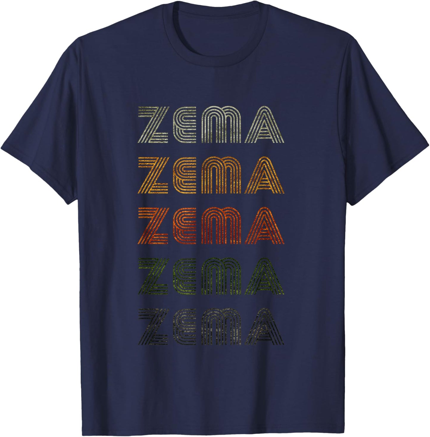 Love Heart Zema Grunge Vintage Style Black Zema T-Shirt - T-Shirt | Navy