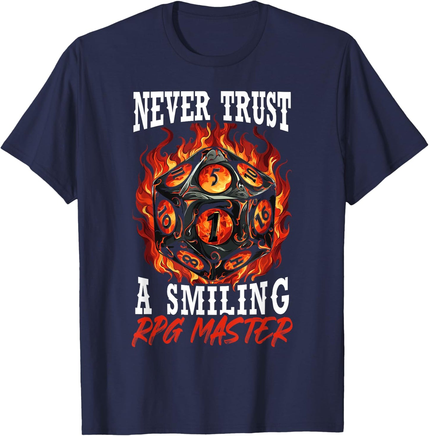 RPG Master D20 Gaming Tabletop Games Funny RPG Gamer T-Shirt - T-Shirt | Navy