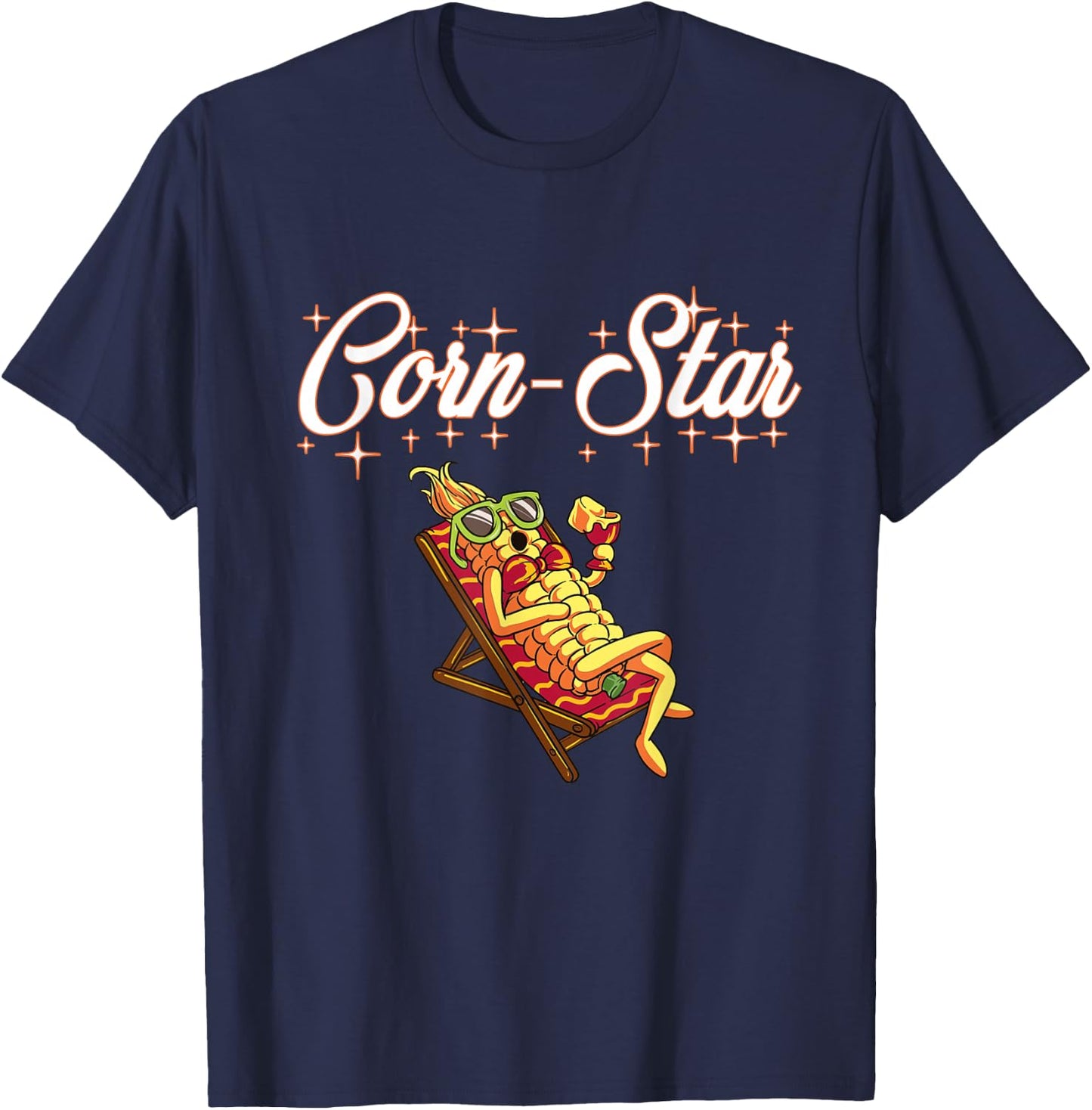 Corn Star Funny Maize Farmer Pornstar T-Shirt - T-Shirt | Navy