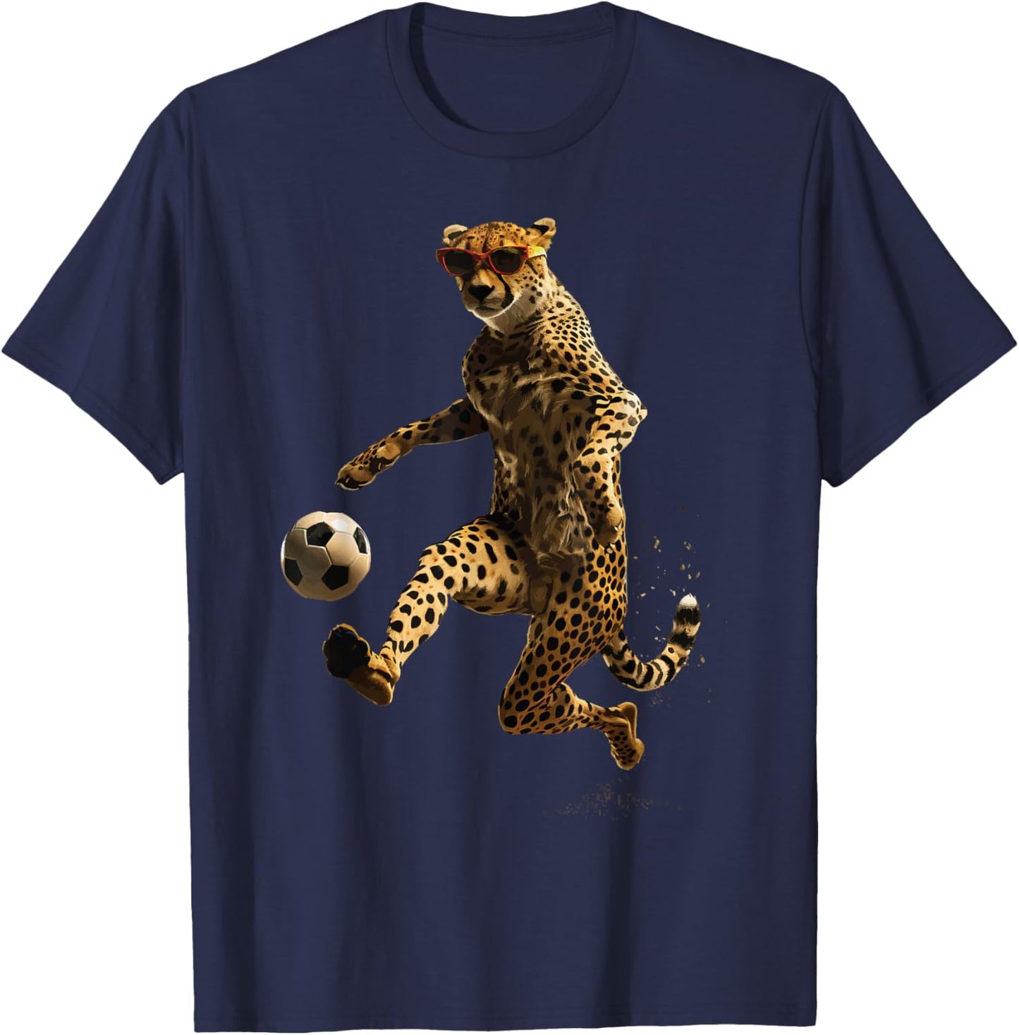 Cheetah Soccer Football T-Shirt - T-Shirt | Navy