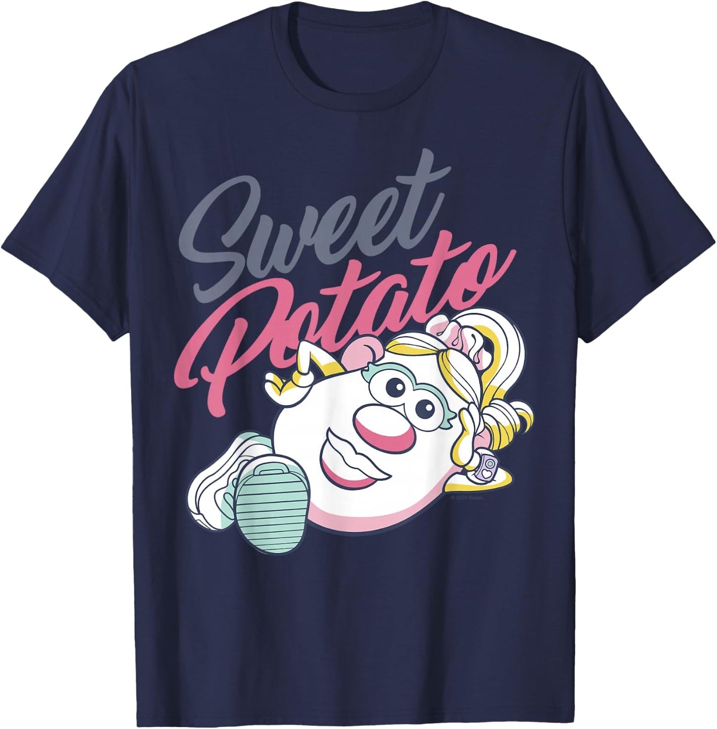 Mr. Potato Head Valentine's Day Mrs. Sweet Potato Retro T-Shirt - T-Shirt | Navy