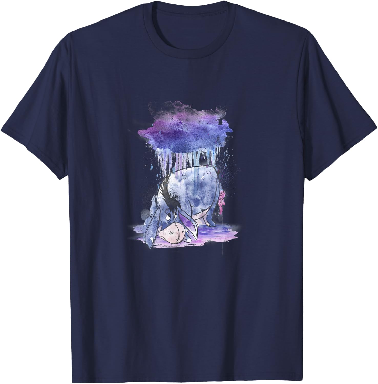 Disney Winnie The Pooh Eeyore Watercolor Rain Cloud T-Shirt - T-Shirt | Navy