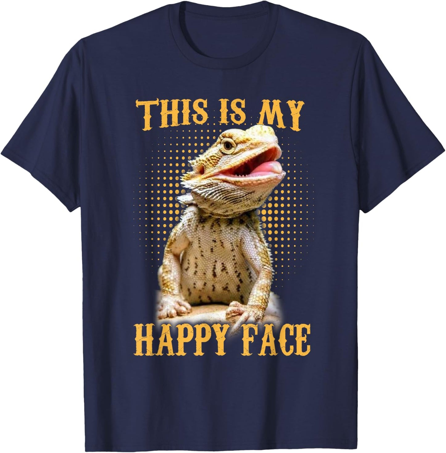 This is My Happy Face Bearded Dragon Funny Gift Girls Kids Small T-Shirt - T-Shirt | Navy