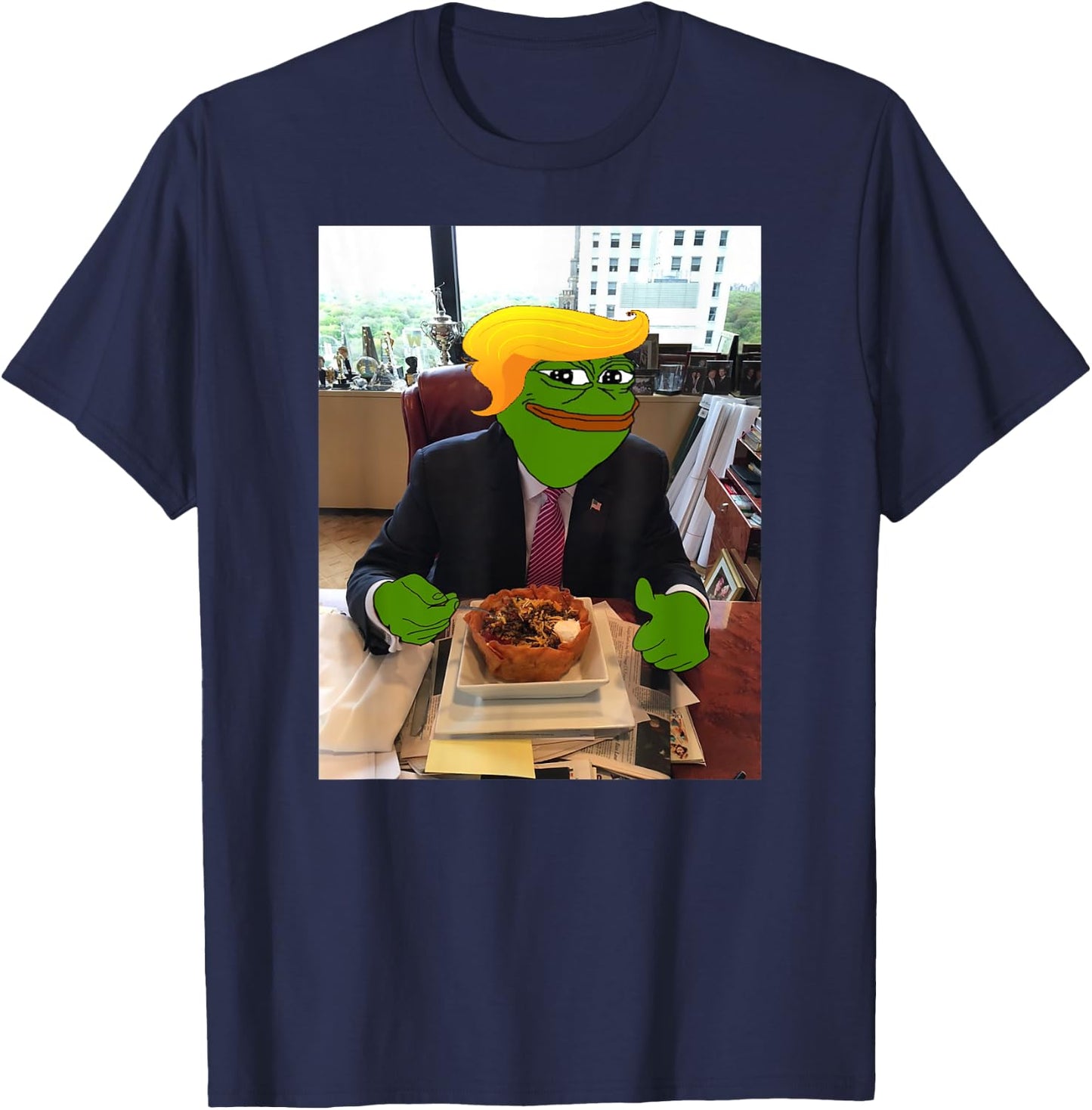 President Donald Trump Taco Bowl Funny Meme T-Shirt - T-Shirt | Navy