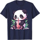 Kawaii Panda Drinking Bubble Tea Boba Lover T-Shirt - T-Shirt | Navy