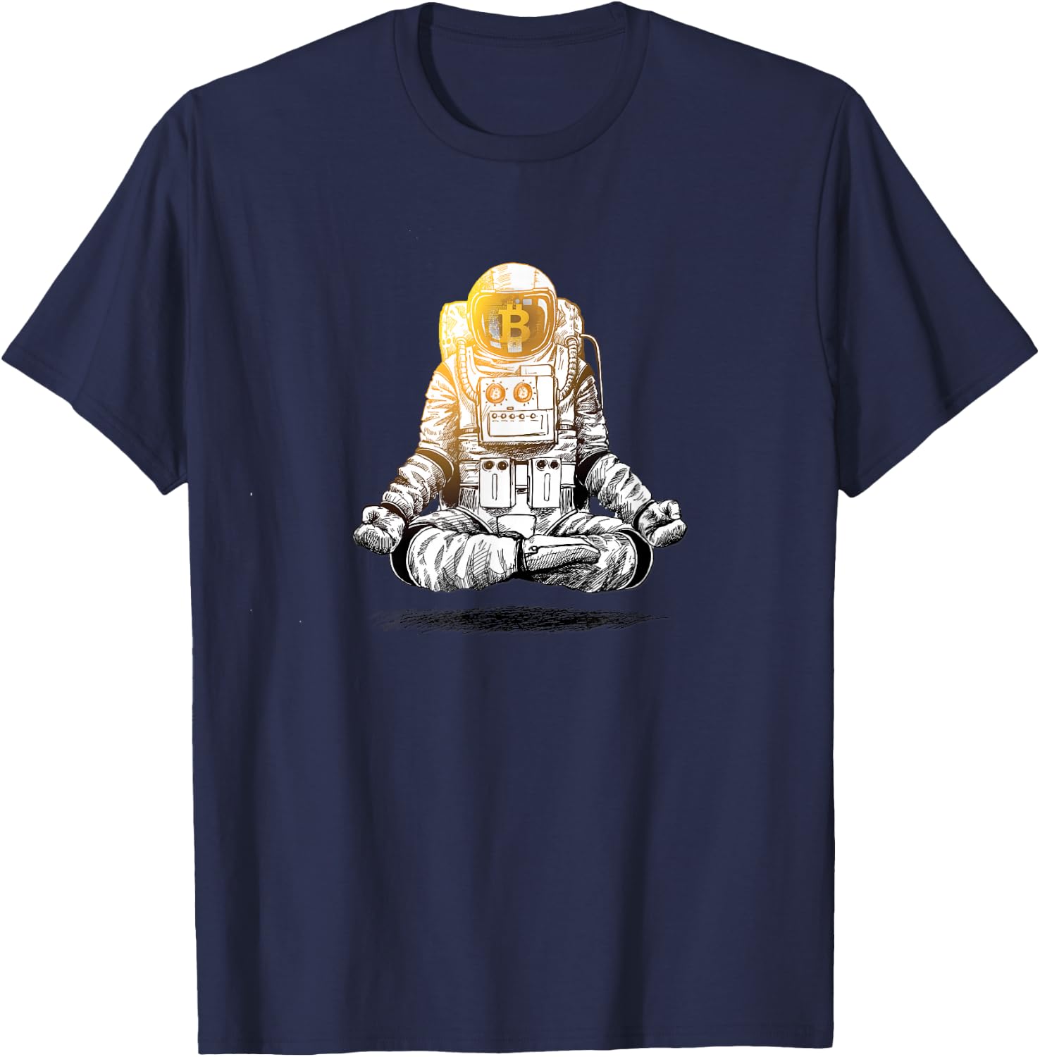Bitcoin To The Moon - Crypto Chill Astronaut T-Shirt - T-Shirt | Navy