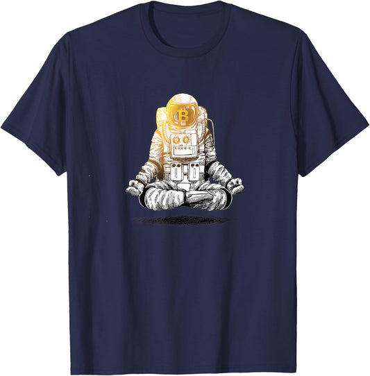 Bitcoin To The Moon - Crypto Chill Astronaut T-Shirt - T-Shirt | Navy