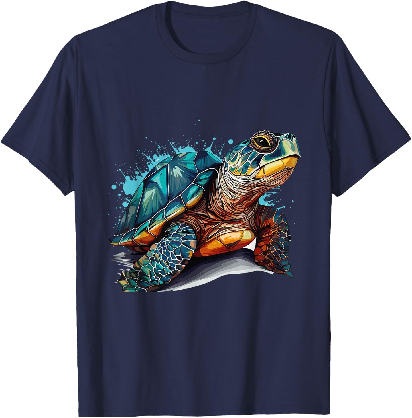 Sea Turtle in the Ocean, Turtles Lover T-Shirt - T-Shirt | Navy