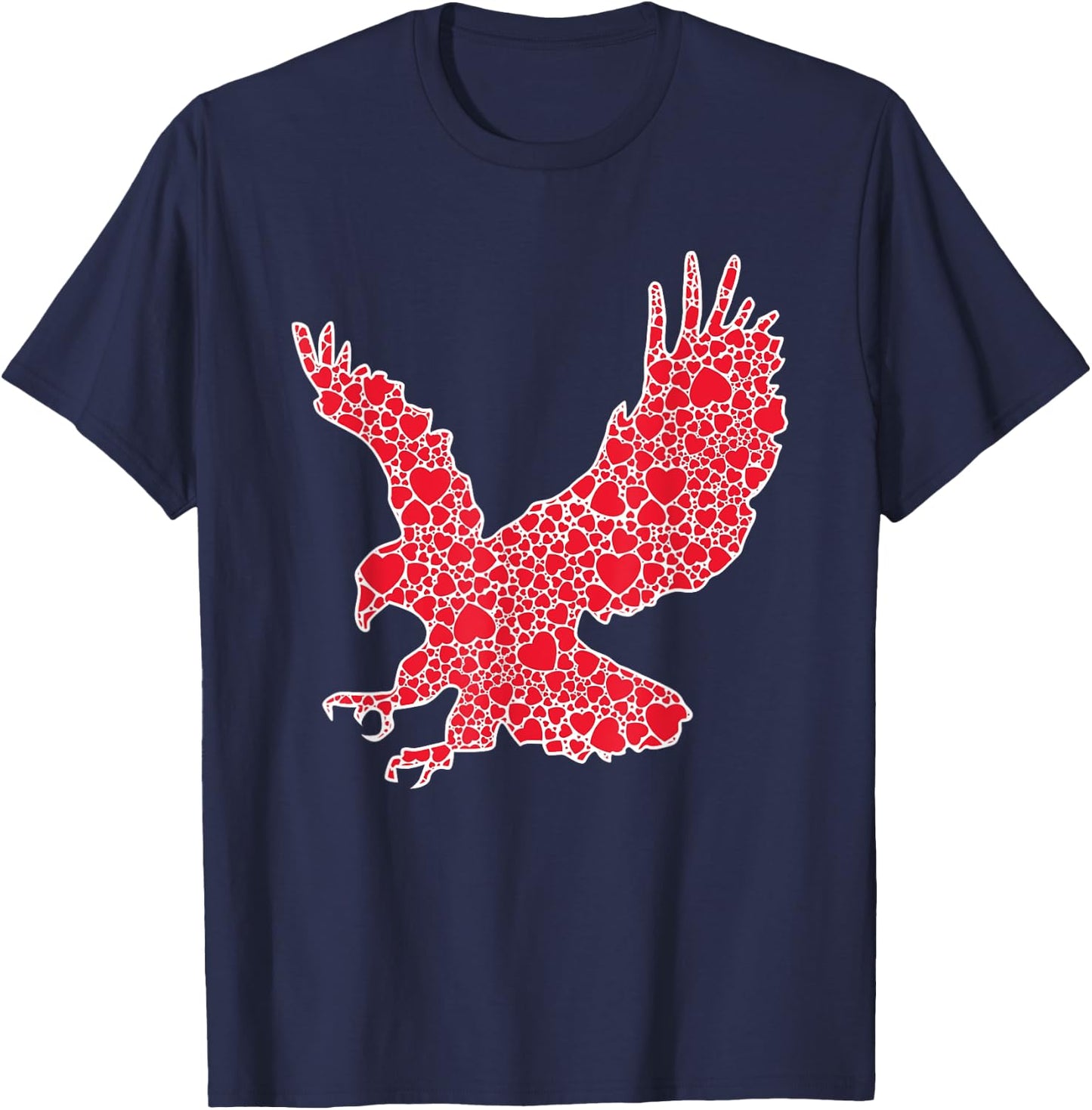 Eagle Hearts Valentine's Day Hawk Animal Lover Girl Gift T-Shirt - T-Shirt | Navy