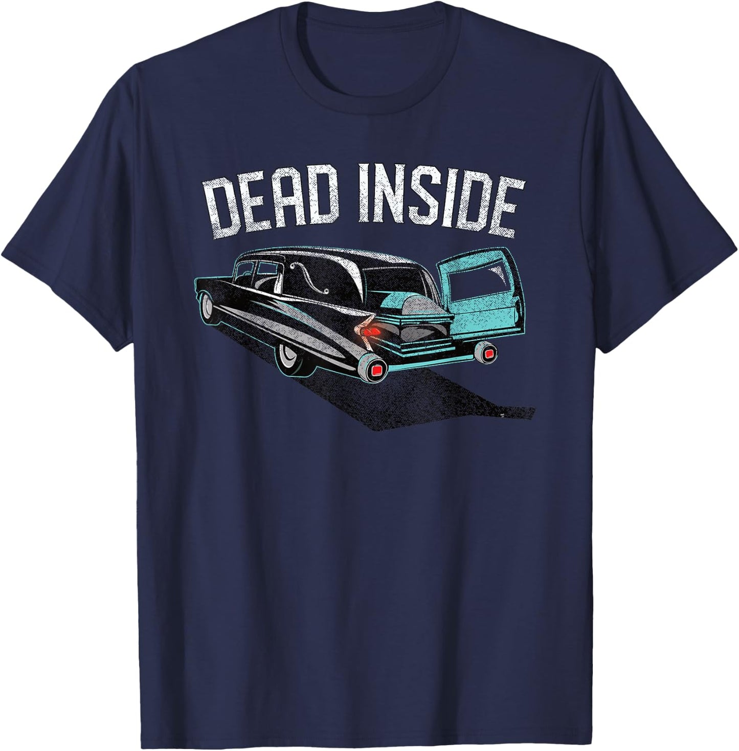 Dead Inside Casket Hearse T-Shirt - T-Shirt | Navy