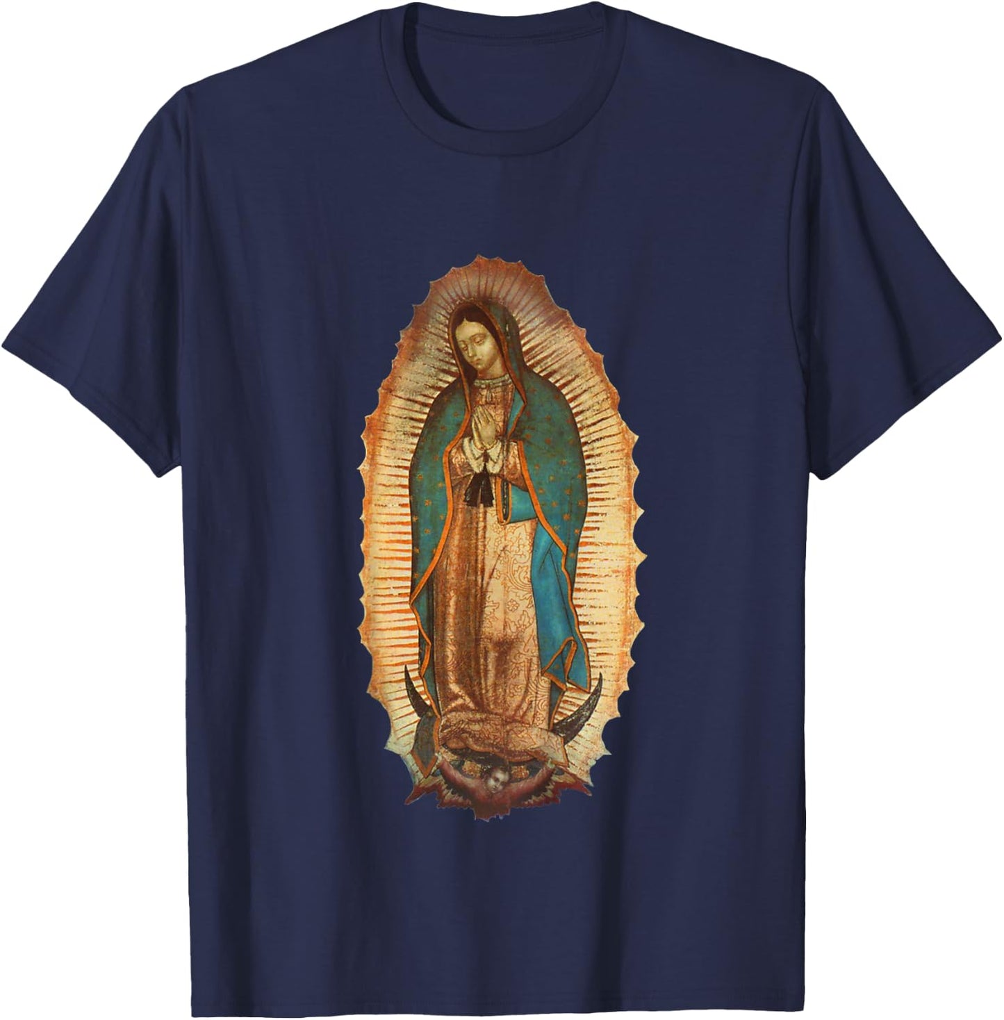 Our Lady Virgen De Guadalupe Maria Mary T-Shirt - T-Shirt | Navy
