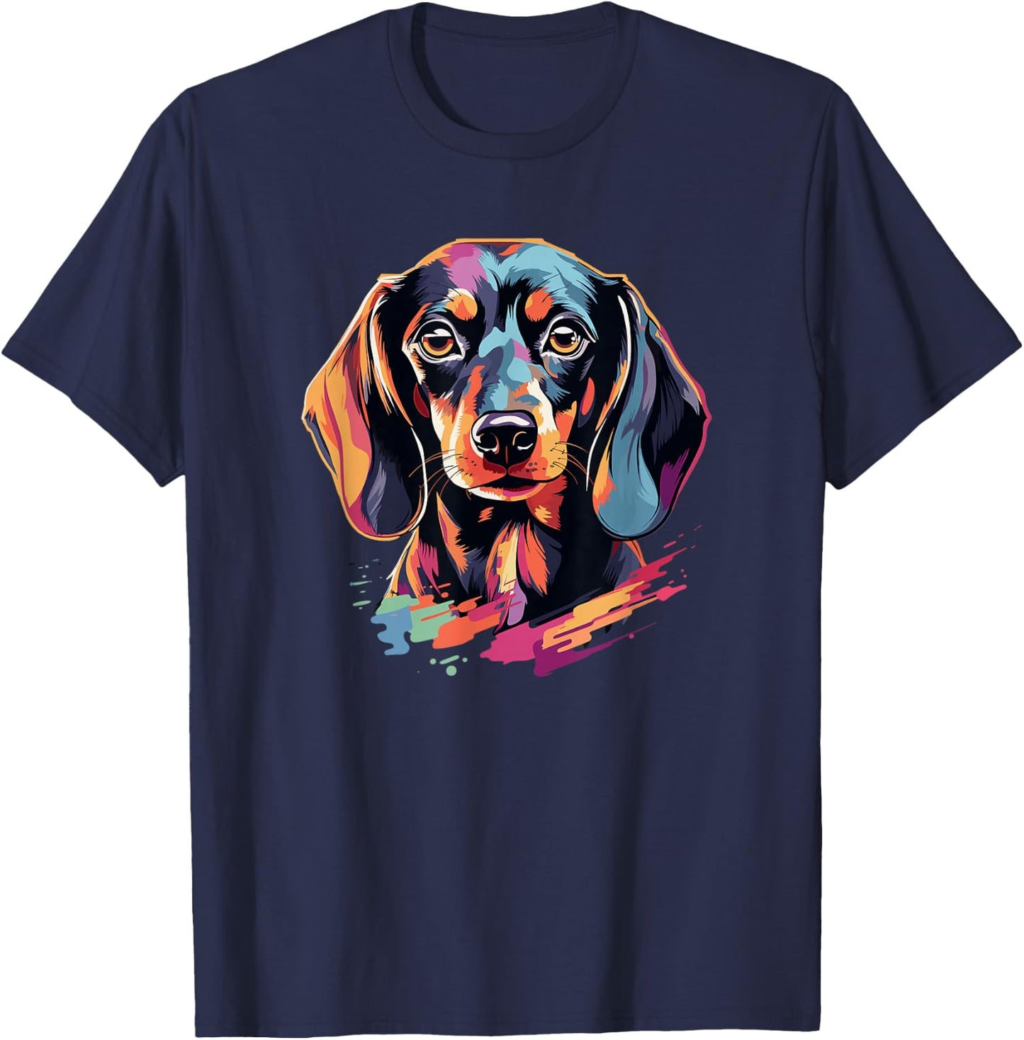 Cute Dachshund Mom Dad Doxie Weiner Art Design Men Women Kids T-Shirt - T-Shirt | Navy