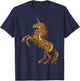 Cool Cheetah Patterns Magical Horse Girls Designs Leopard Print Unicorn Gift & Kids, Black, Small, Short Sleeve T-Shirt - T-Shirt | Navy