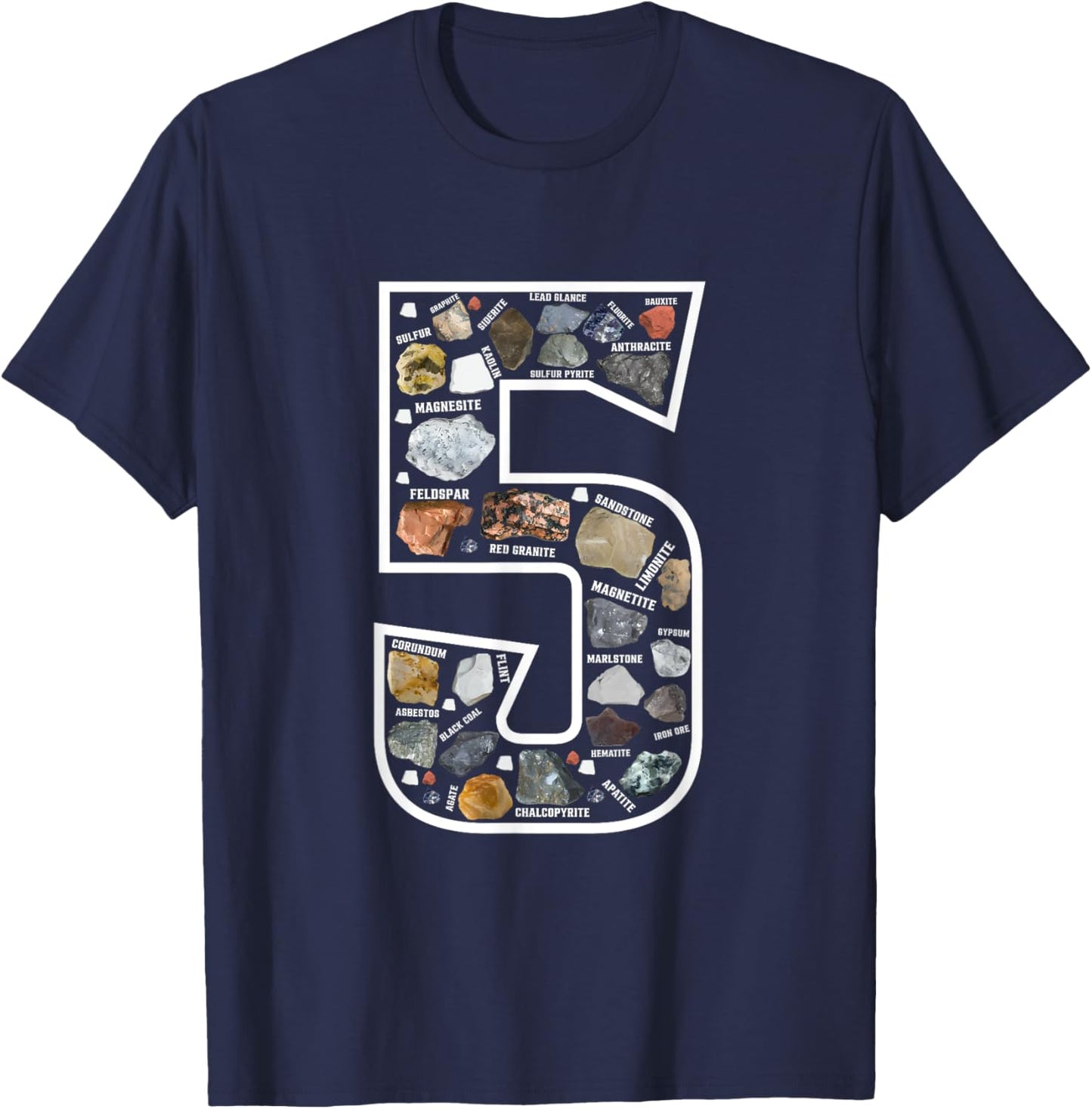 Geology 5 Years Old Rock Collecting 5th Geologist Birthday T-Shirt - T-Shirt | Navy