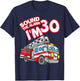 Sound The Alarm I'm 30 Fire Engine Firefighter 30th Birthday T-Shirt - T-Shirt | Navy
