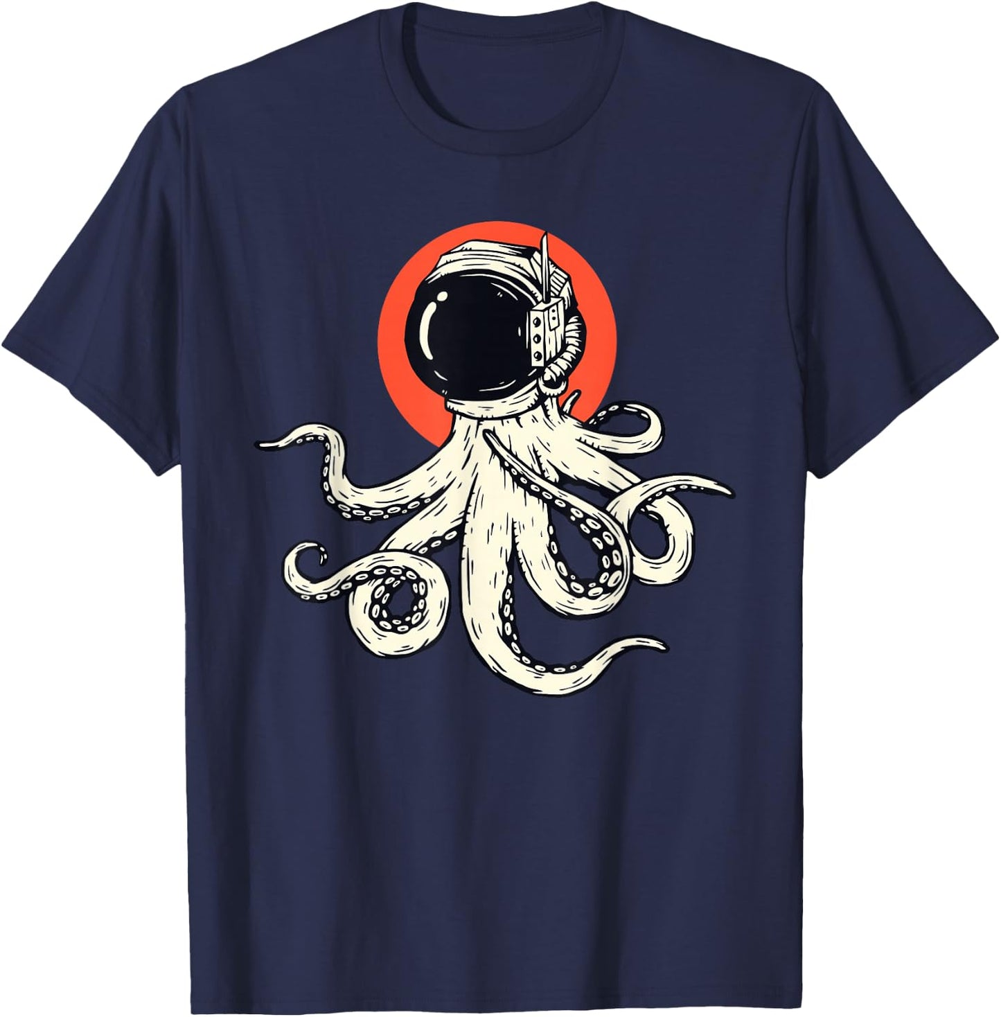 Funny Octopus Alien Gift Outer Space UFO Mars Scifi T-Shirt - T-Shirt | Navy