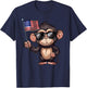 Monkey USA Flag - Funny Monkey Lovers 4th of July T-Shirt - T-Shirt | Navy