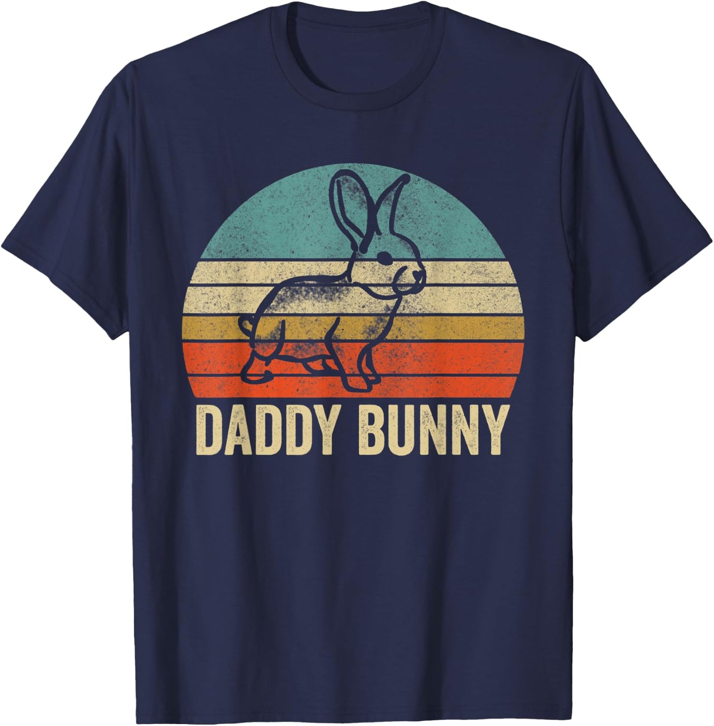 Funny Easter Day Dad Daddy Bunny Husband Wife Egg Ear T-Shirt - T-Shirt | Navy