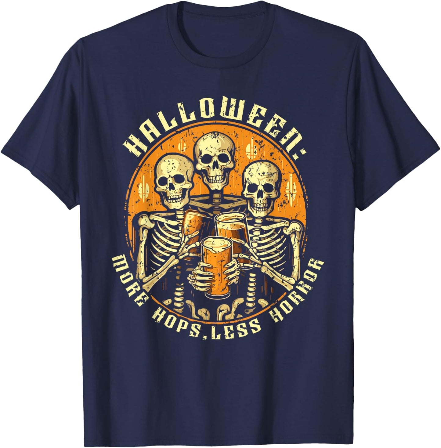 Halloween Beer Drinker Trick Or Treat Spooky Alcoholic T-Shirt - T-Shirt | Navy