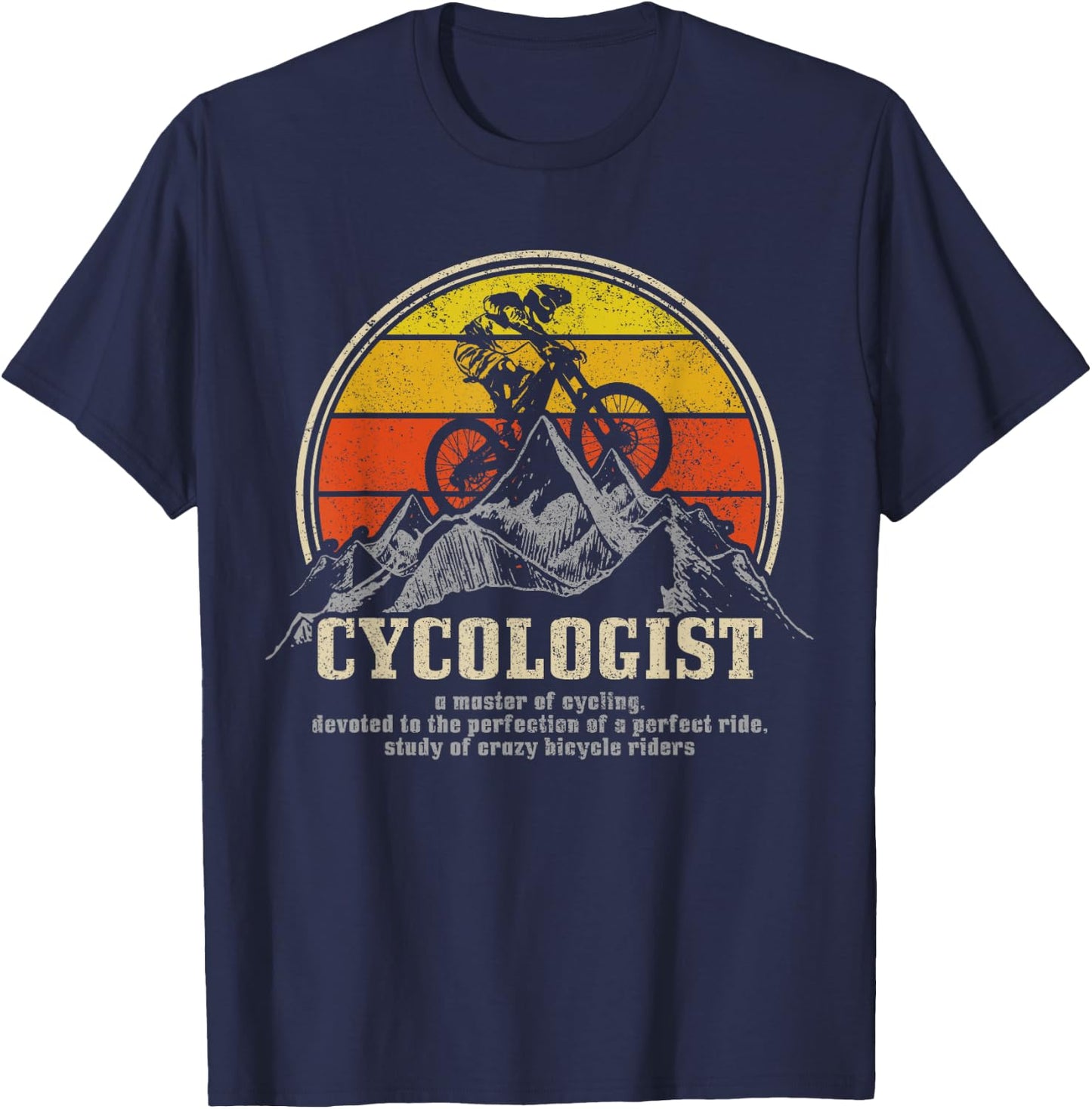 Mountain Bike Cycologist MTB Funny Mountain Biker Gift T-Shirt - T-Shirt | Navy