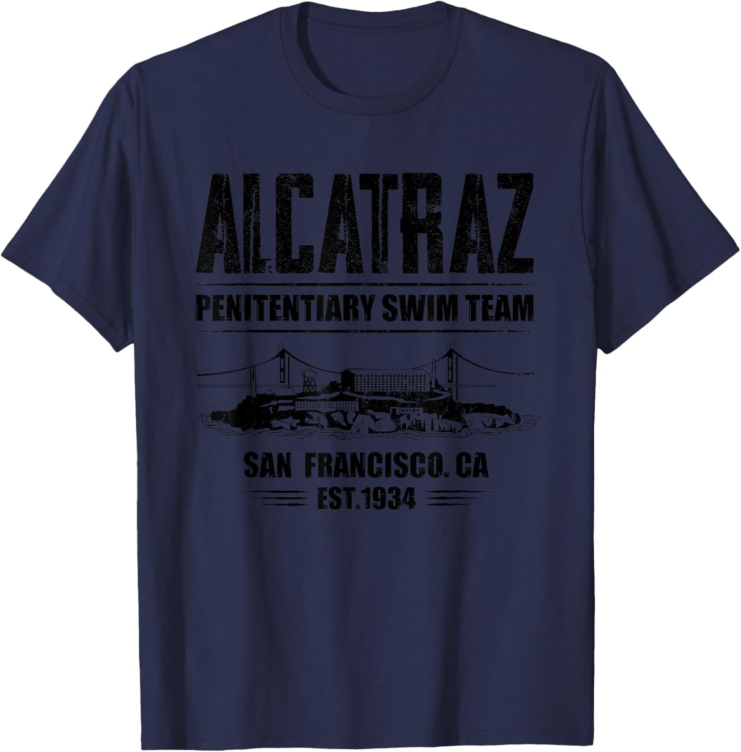 Alcatraz Penitentiary Swim Team T-Shirt - T-Shirt | Navy