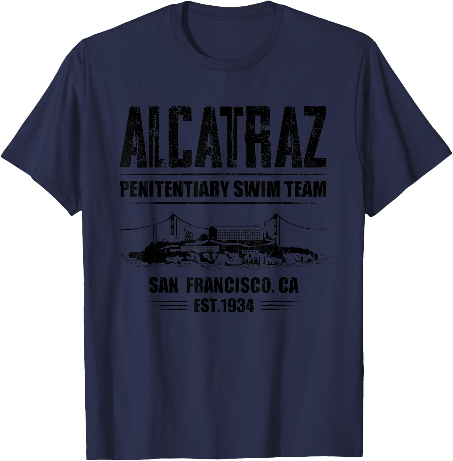 Alcatraz Penitentiary Swim Team T-Shirt - T-Shirt | Navy