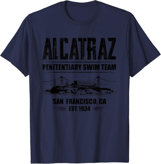 Alcatraz Penitentiary Swim Team T-Shirt - T-Shirt | Navy