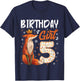 Fox Animal Lovers 5th Birthday Girl Fox B-day 5 year old T-Shirt - T-Shirt | Navy