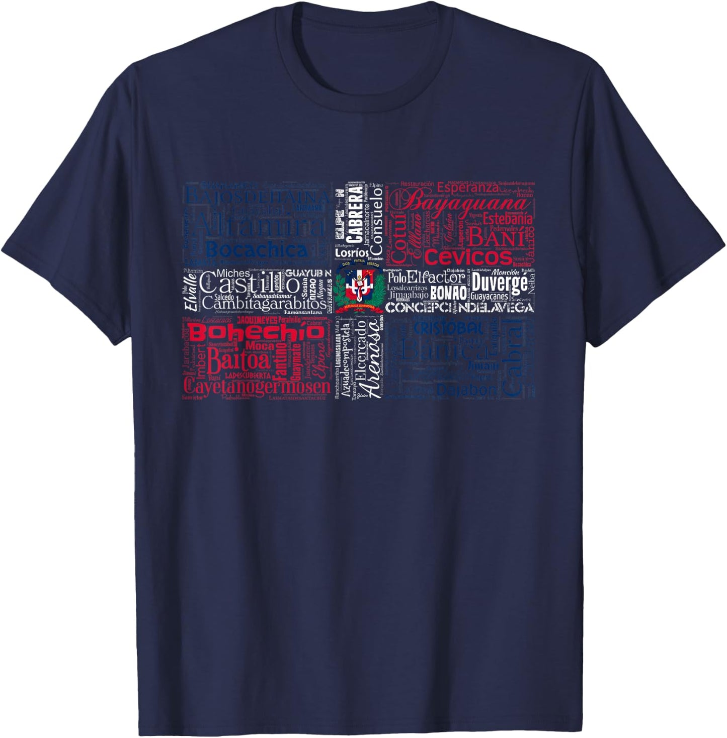 Cities Ciudades Republica Dominicana Bandera Dominican Flag T-Shirt - T-Shirt | Navy