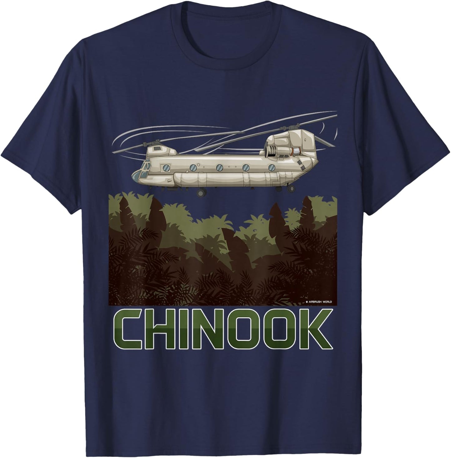 Chinook Helicopter Military Armed Forces T-Shirt - T-Shirt | Navy