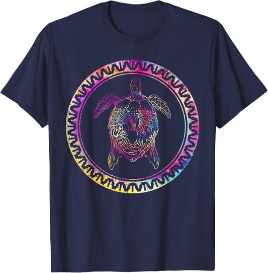 Maori Ocean Animal Tribal Polynesian Tattoo Hawaii Turtle T-Shirt - T-Shirt | Navy