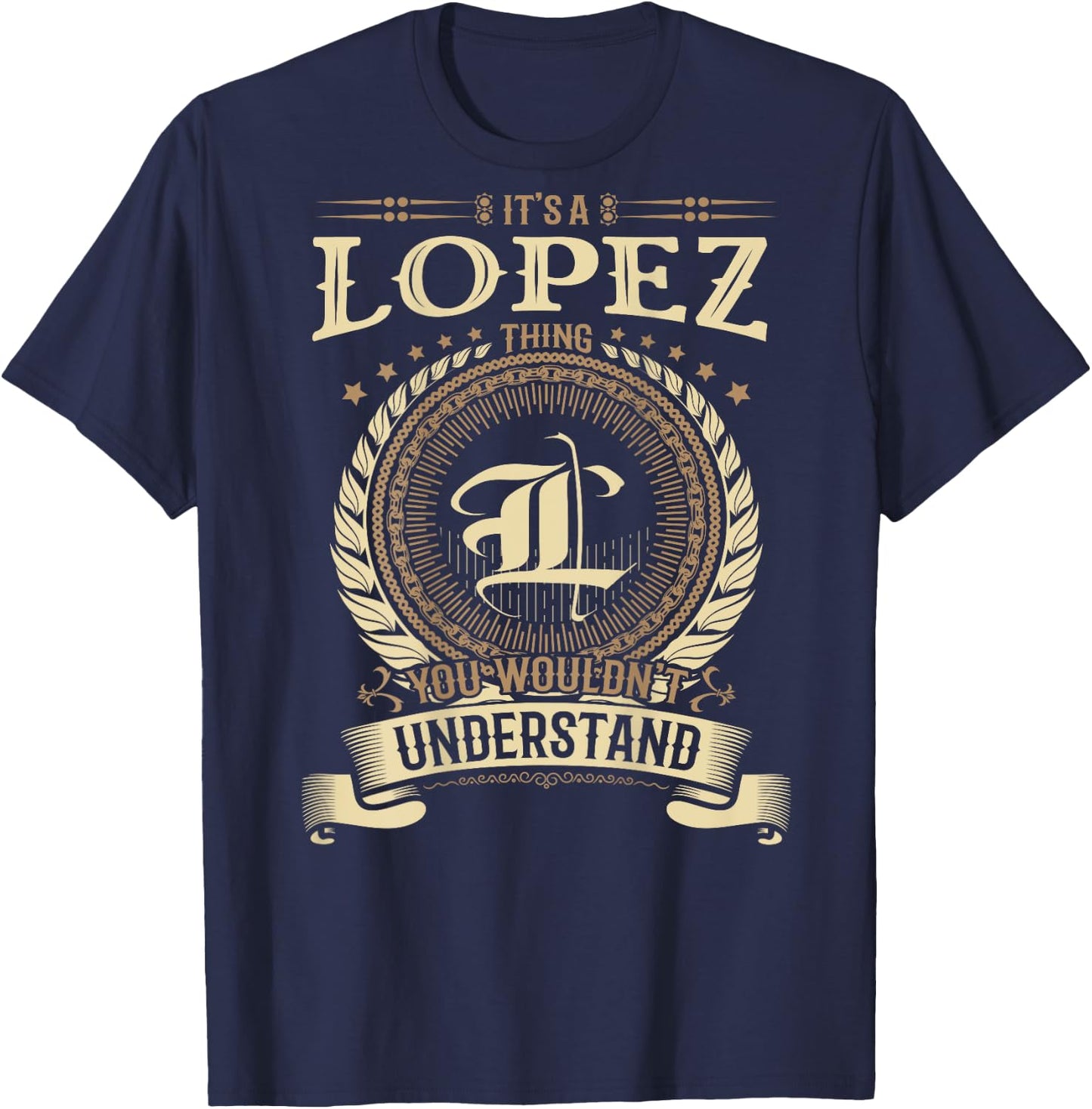 Lopez Thing You Wouldn't Understand Family BACKPRINT T-Shirt - T-Shirt | Navy