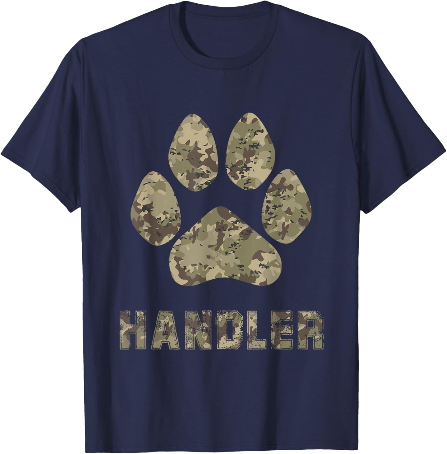 Army Camo MWD Military Working Dogs K-9 Handler Shirt Gift T-Shirt - T-Shirt | Navy