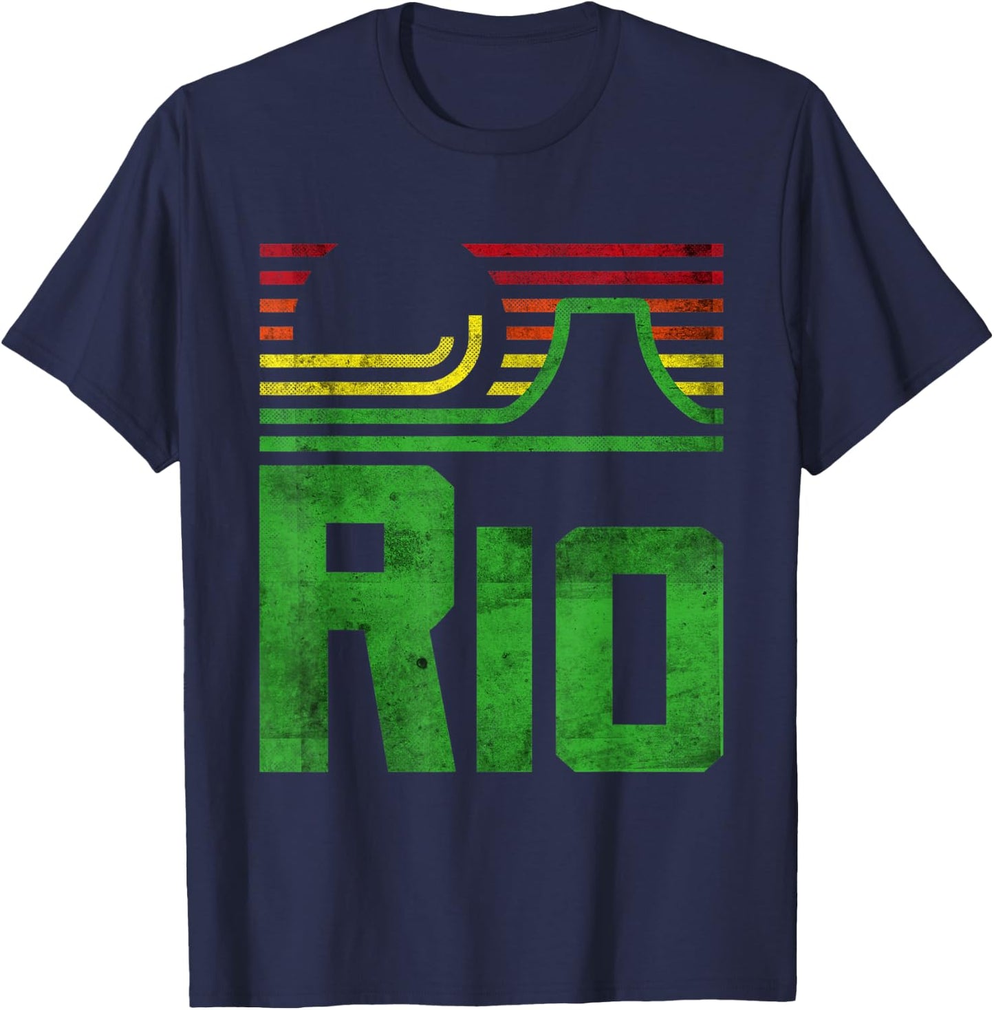 Vintage Retro Rio Novelty Graphic & Cool Designs T-Shirt - T-Shirt | Navy