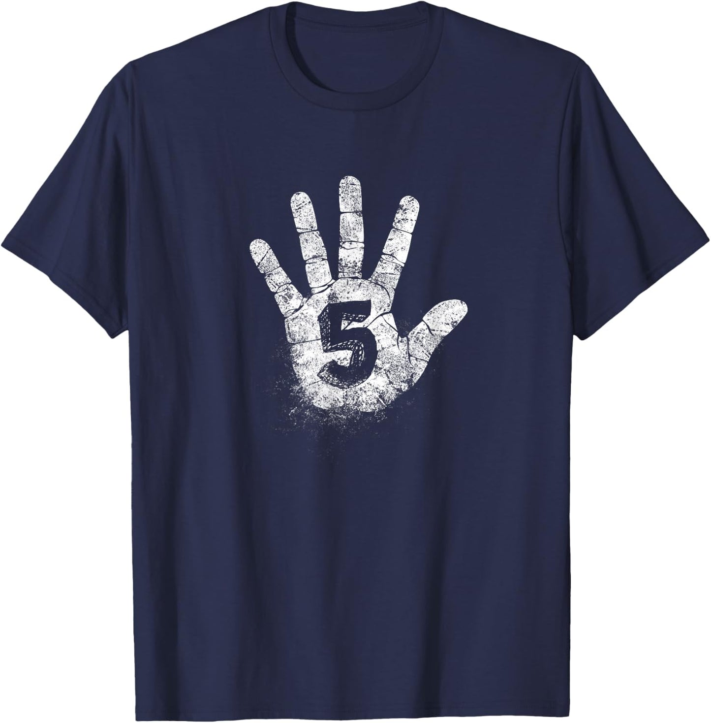 Number Five, 5 Hand Signs to Play Games High Academy Vintage T-Shirt - T-Shirt | Navy