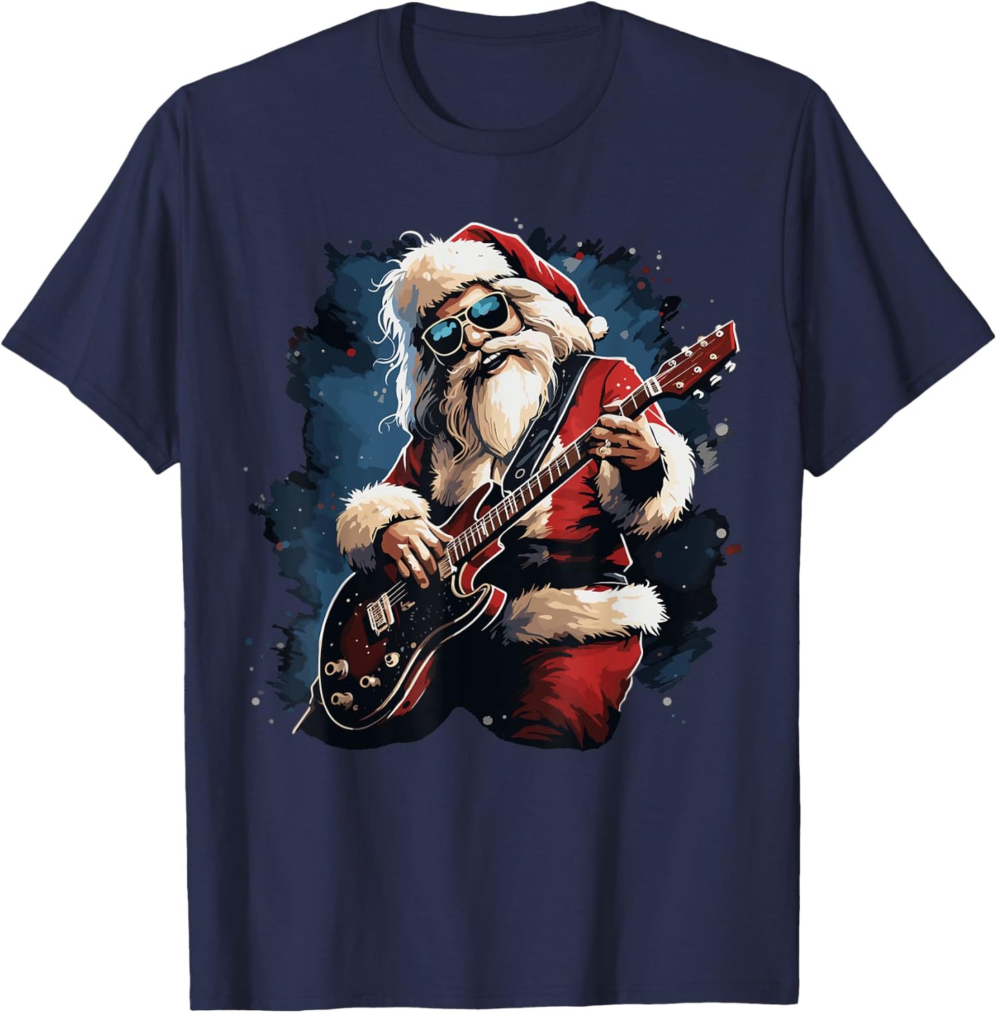 Have a Rock & Roll Christmas ROCK Santa Music lover T-Shirt - T-Shirt | Navy