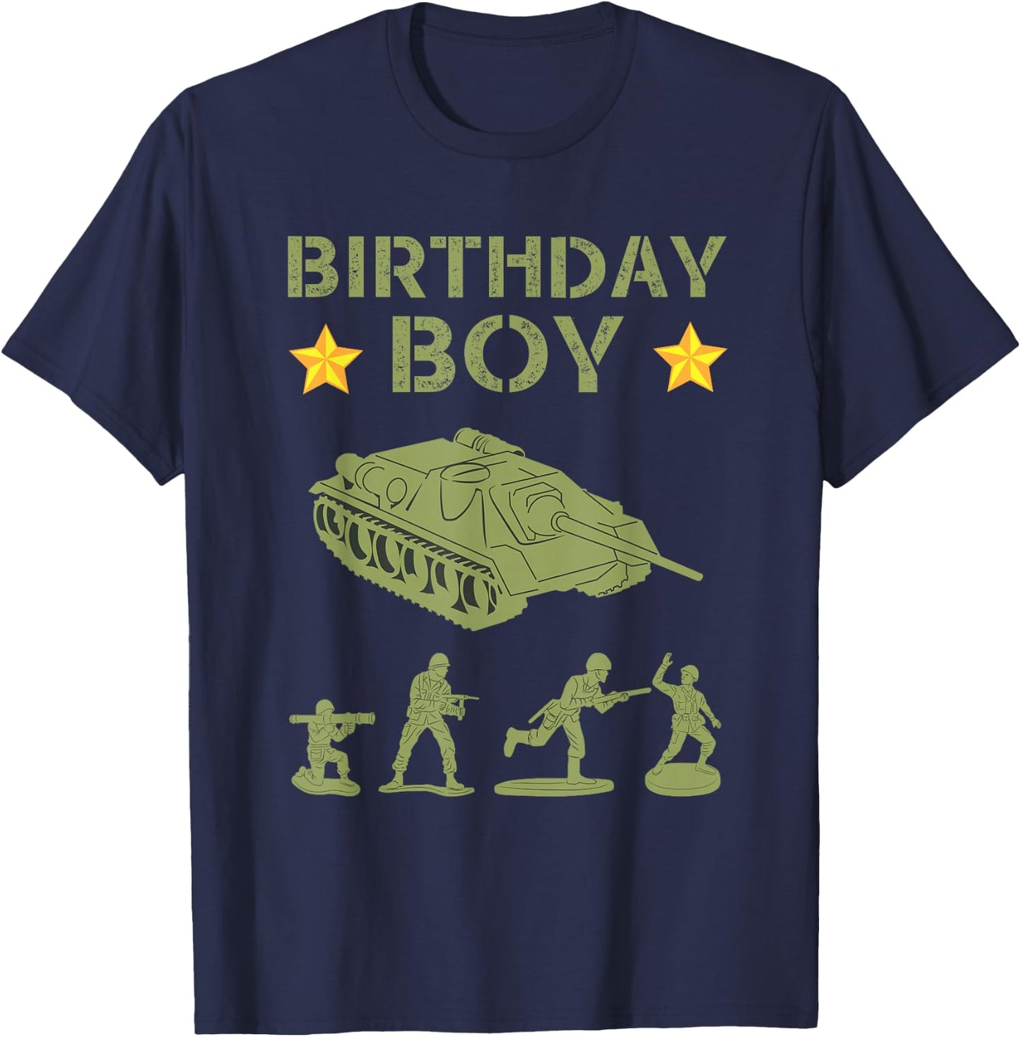 Funny Army Party Decorations Camo Birthday Boy Gift Men Kids T-Shirt - T-Shirt | Navy