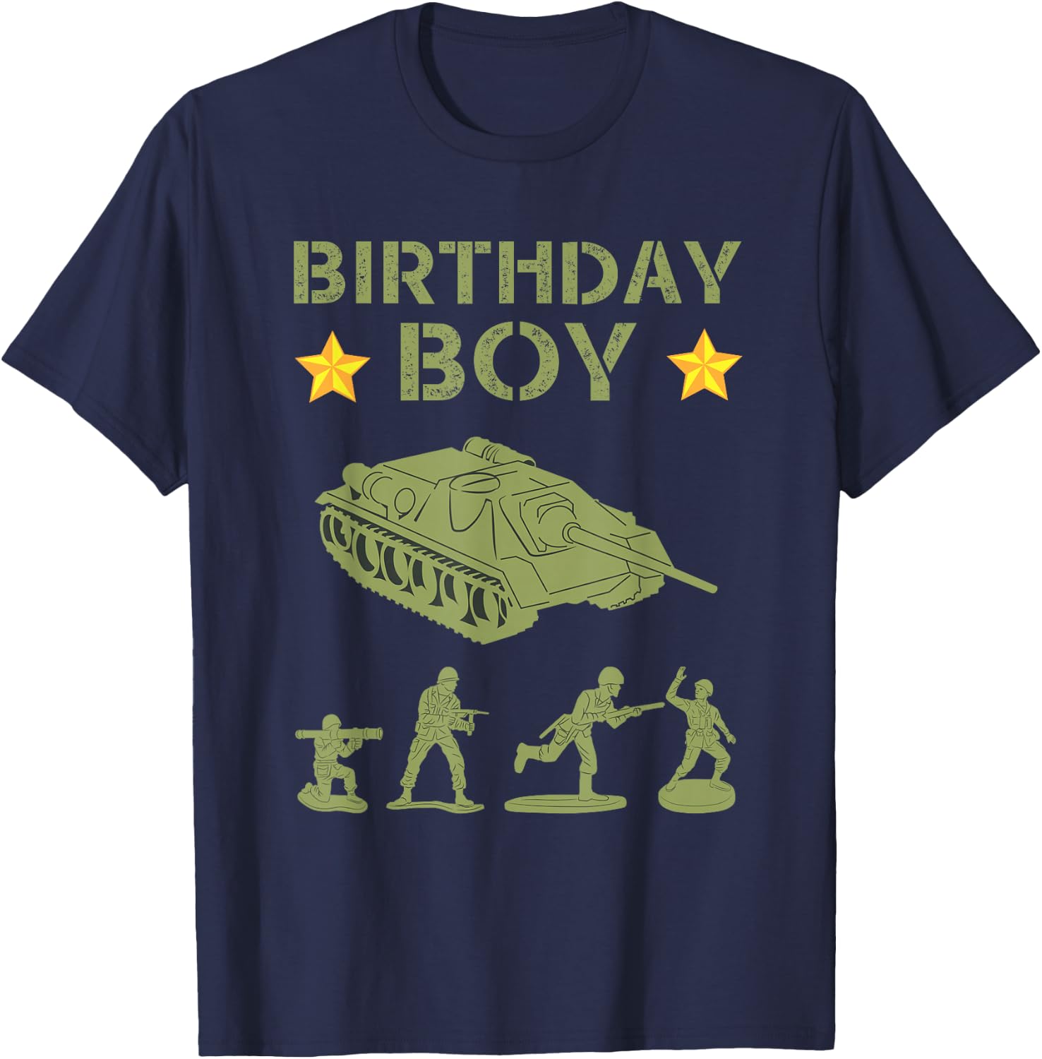 Funny Army Party Decorations Camo Birthday Boy Gift Men Kids T-Shirt - T-Shirt | Navy