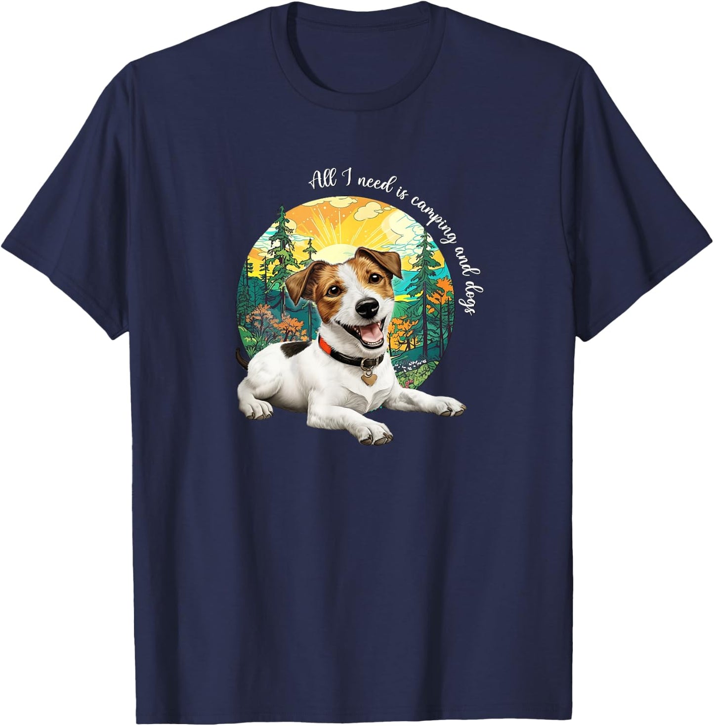 JRT Dog Lover Nature Camping Jack Russell Lover T-Shirt - T-Shirt | Navy