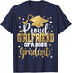 Proud Girlfriend Of A Class 2025 Graduate Senior Graduation T-Shirt - T-Shirt | Navy