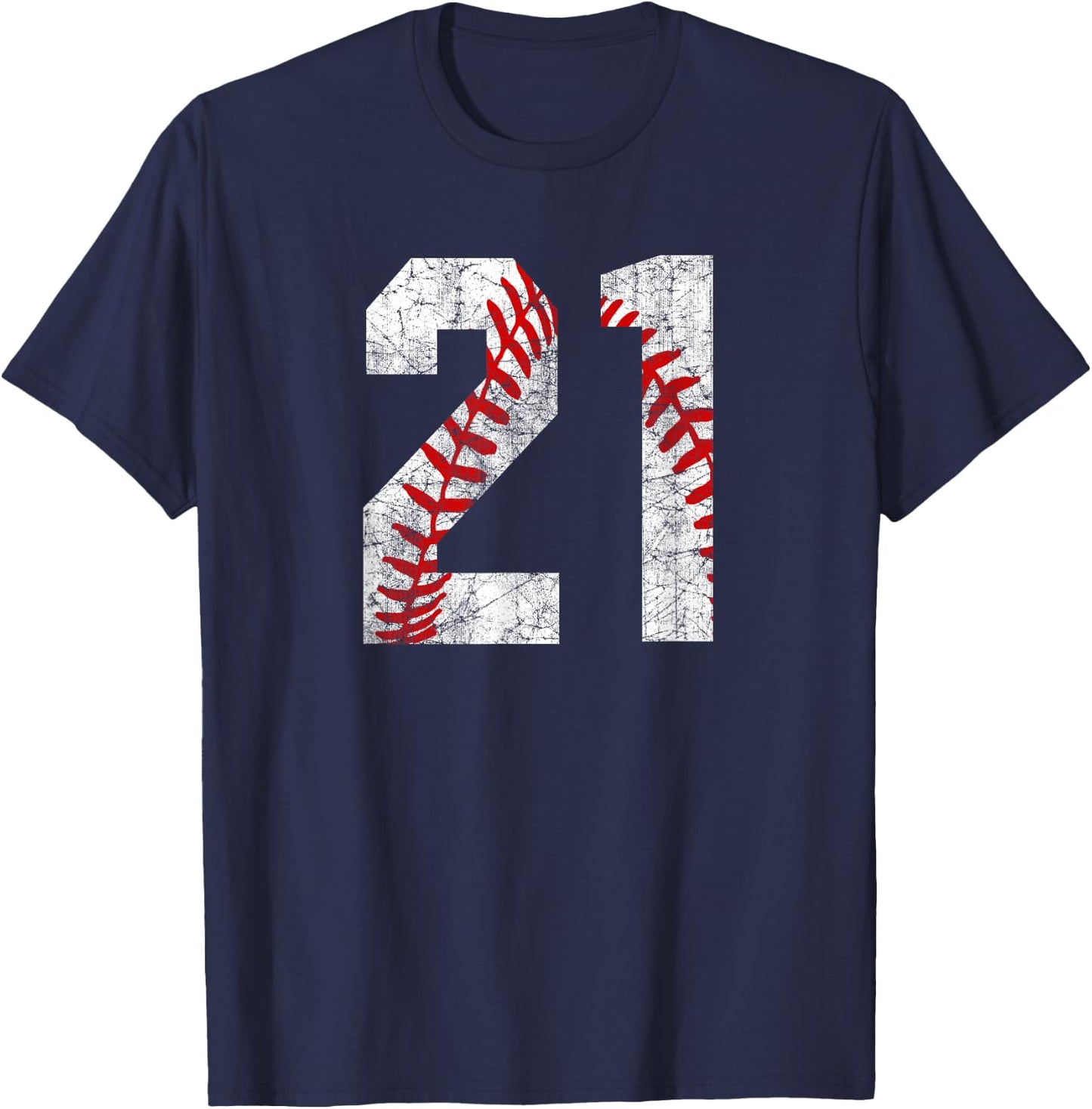 Vintage Baseball Mom #21 Jersey Baseball Player Number 21 T-Shirt - T-Shirt | Navy