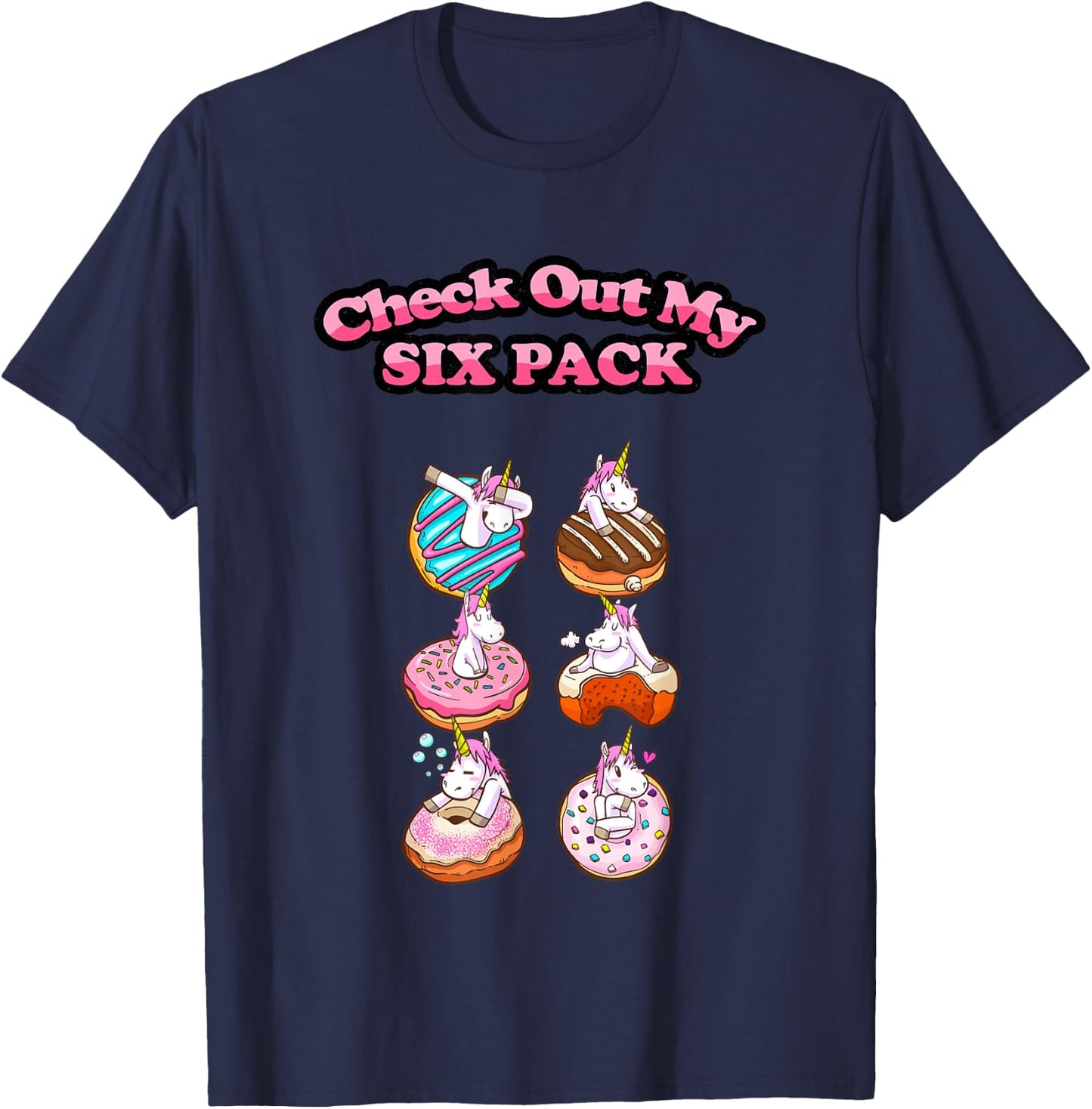 Check Out My Six Pack of Donuts - Funny Gym T-Shirt - T-Shirt | Navy