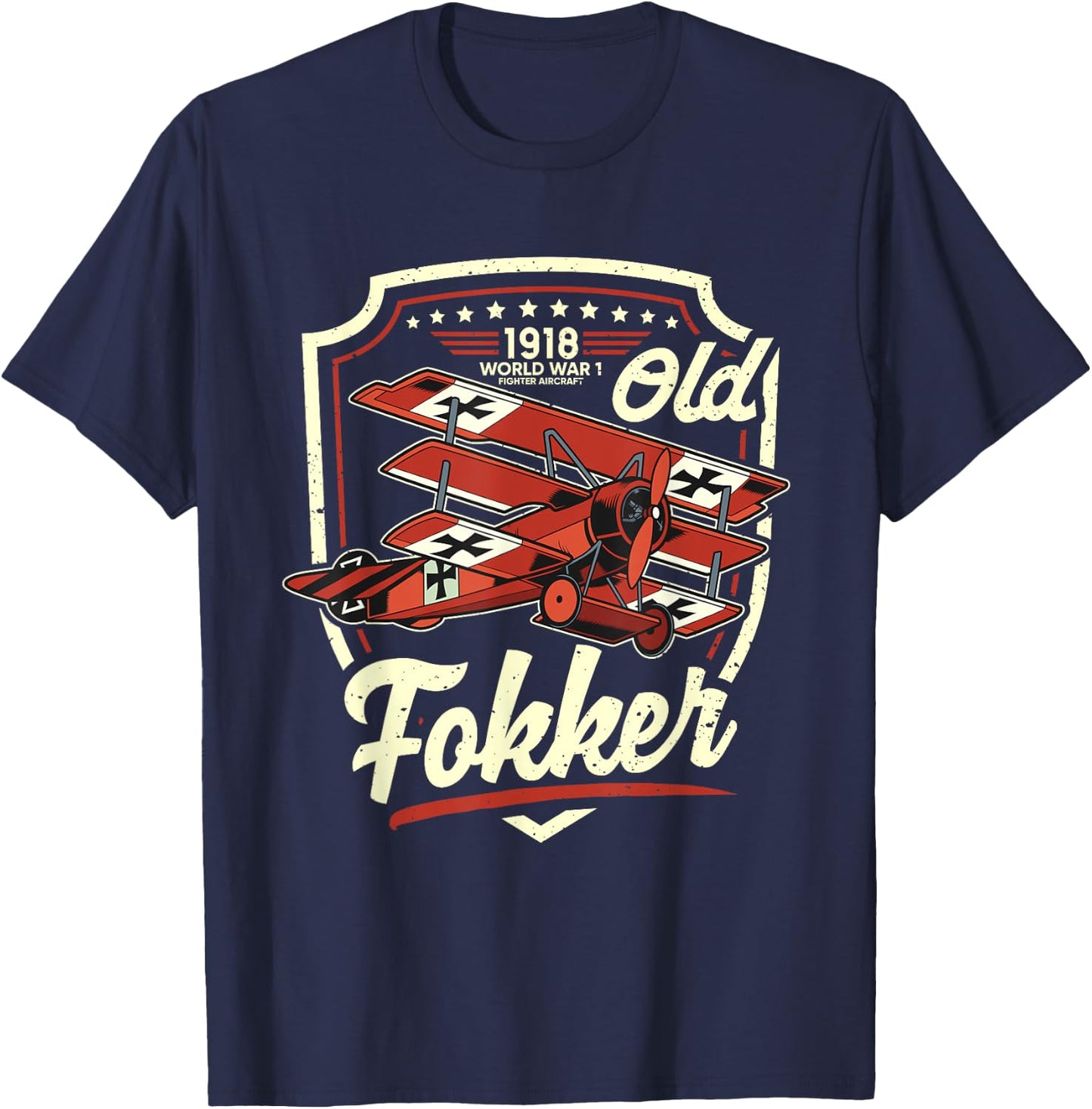 Altes Fokker WW1 aircraft German Fokker T-Shirt - T-Shirt | Navy
