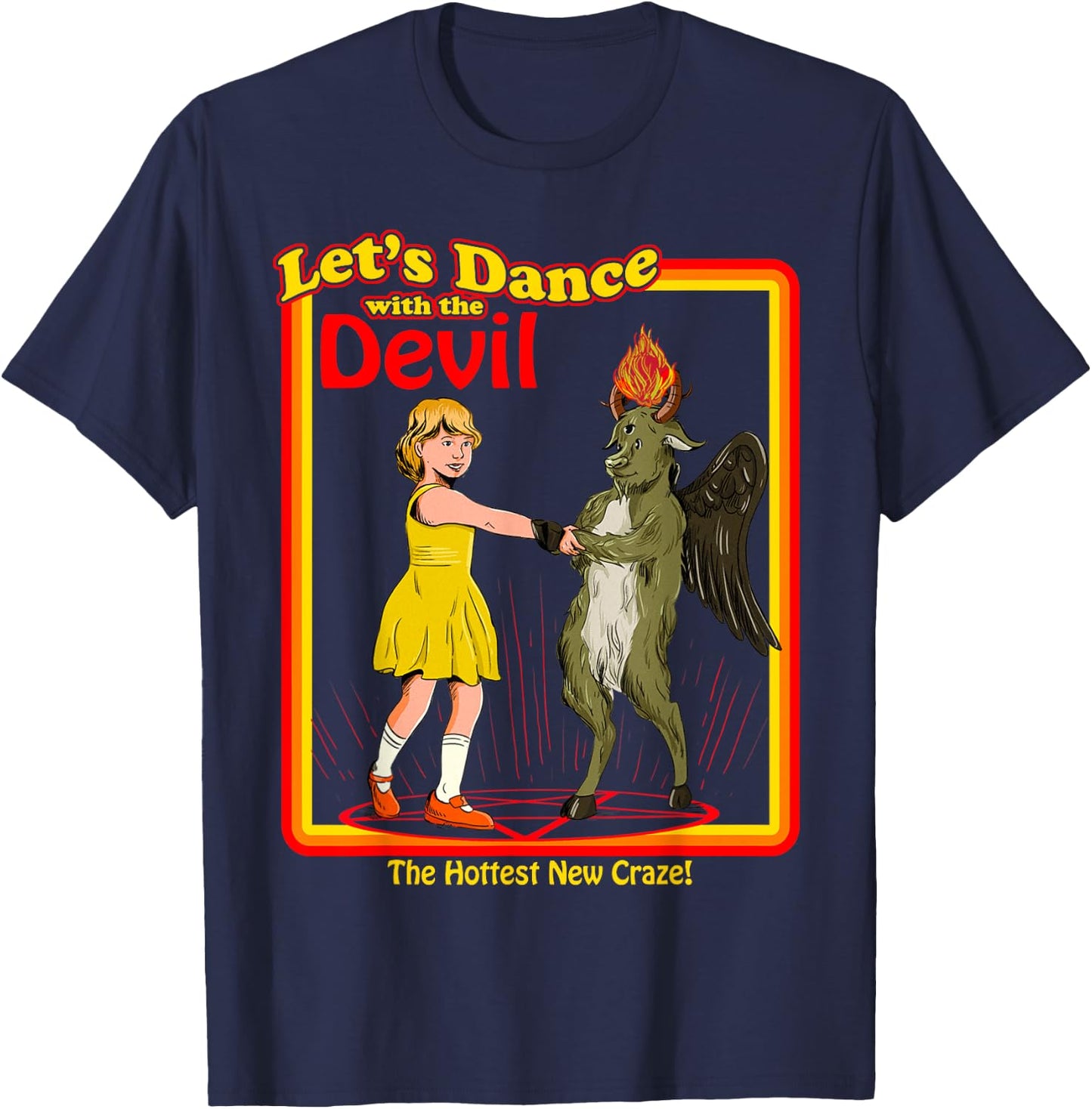 Witchcraft Let's Dance with the Devil Baphomet Satanic Funny T-Shirt - T-Shirt | Navy