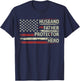 Husband Father Protector Hero Dad American Flag Fathers Day T-Shirt - T-Shirt | Navy