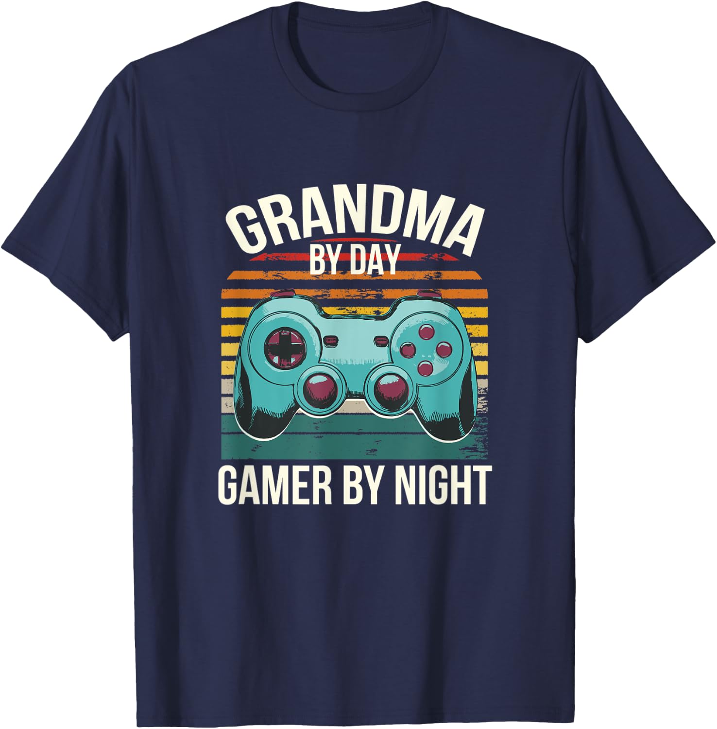 Grandma By Day Gamer By Night Grandma Gaming Gaming T-Shirt - T-Shirt | Navy