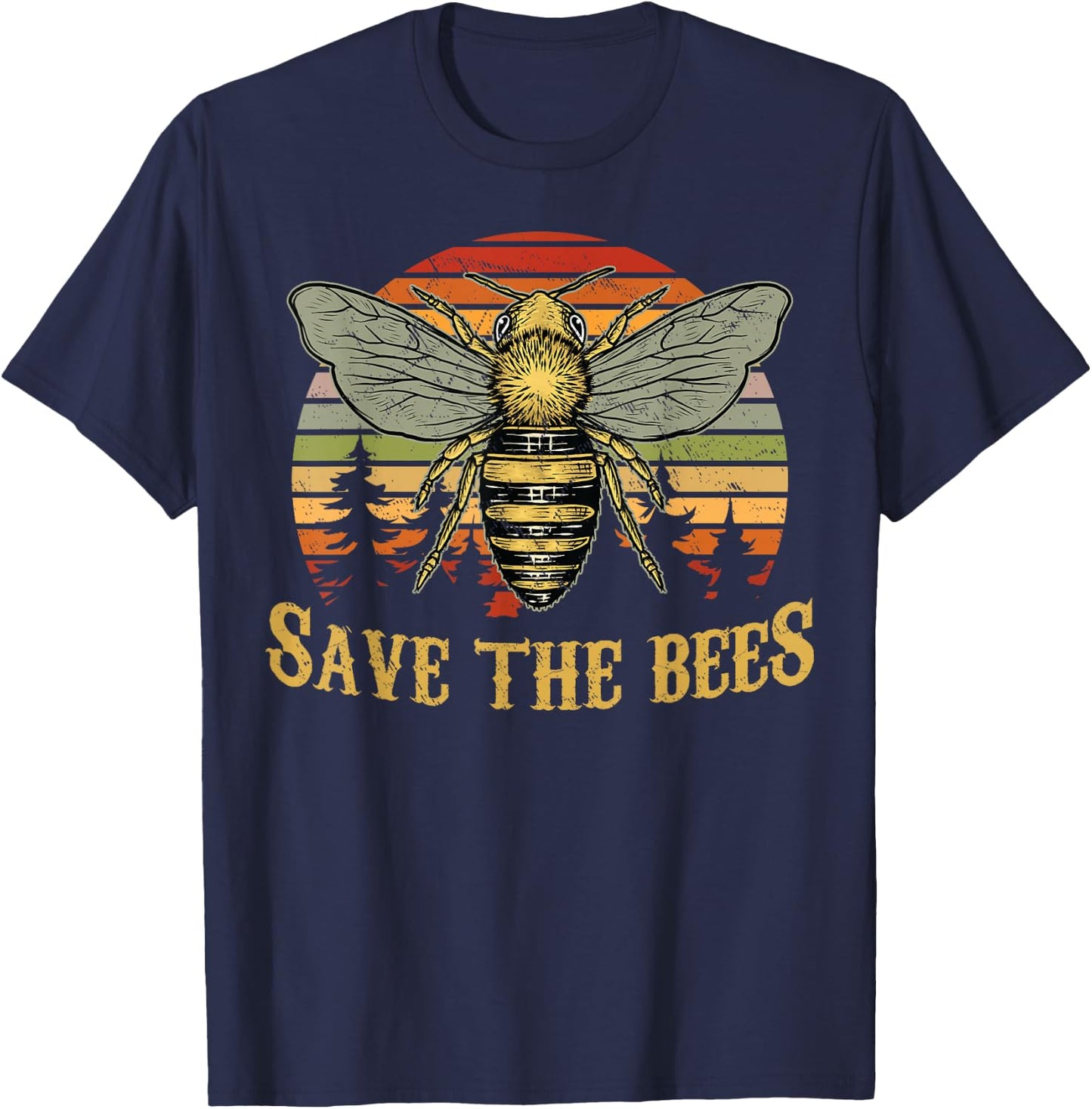 Bee - Save The Bees - Beekeeper - Beekeeping - Nature T-Shirt - T-Shirt | Navy
